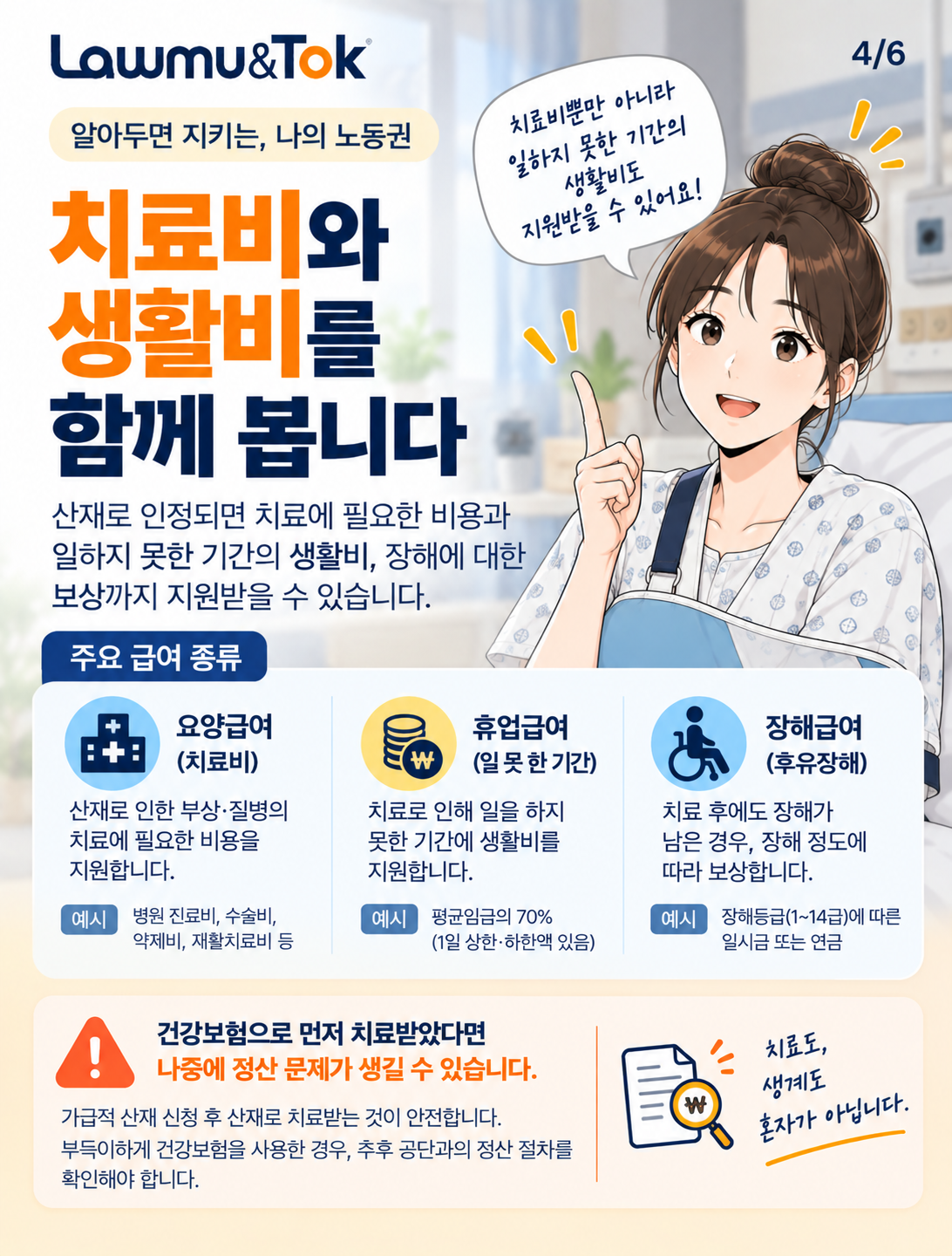 카드 4: 업무 중 다쳤을 때, 산재 신청 첫걸음